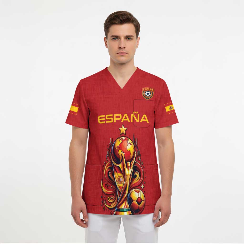 Custom World Football 2026 Spain Scrub Top Road To Champions Dream - Wonder Print Shop