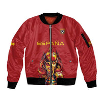 Custom World Football 2026 Spain Sleeve Zip Bomber Jacket Road To Champions Dream - Wonder Print Shop
