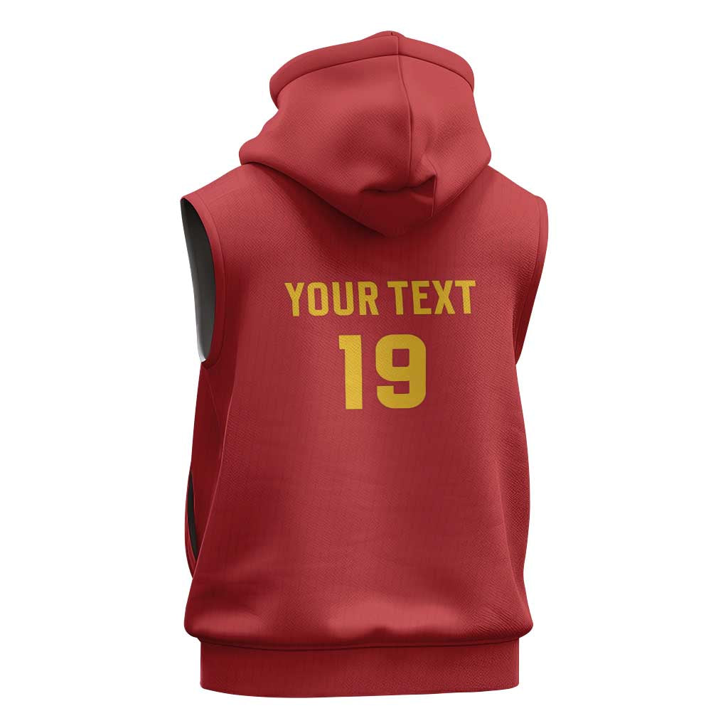 Custom World Football 2026 Spain Sleeveless Hoodie Road To Champions Dream - Wonder Print Shop