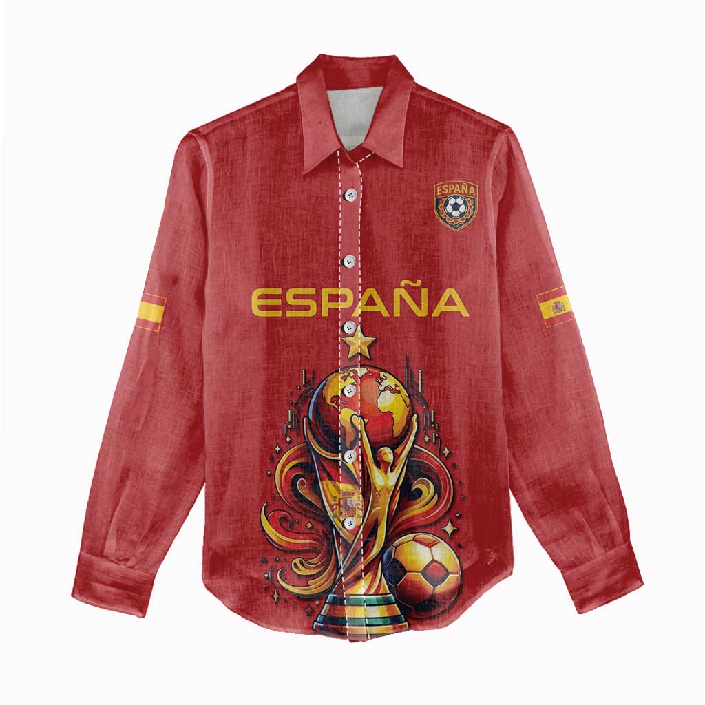 Custom World Football 2026 Spain Women Casual Shirt Road To Champions Dream - Wonder Print Shop