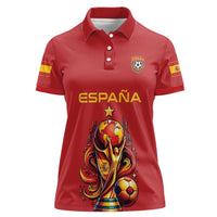 Custom World Football 2026 Spain Women Polo Shirt Road To Champions Dream - Wonder Print Shop