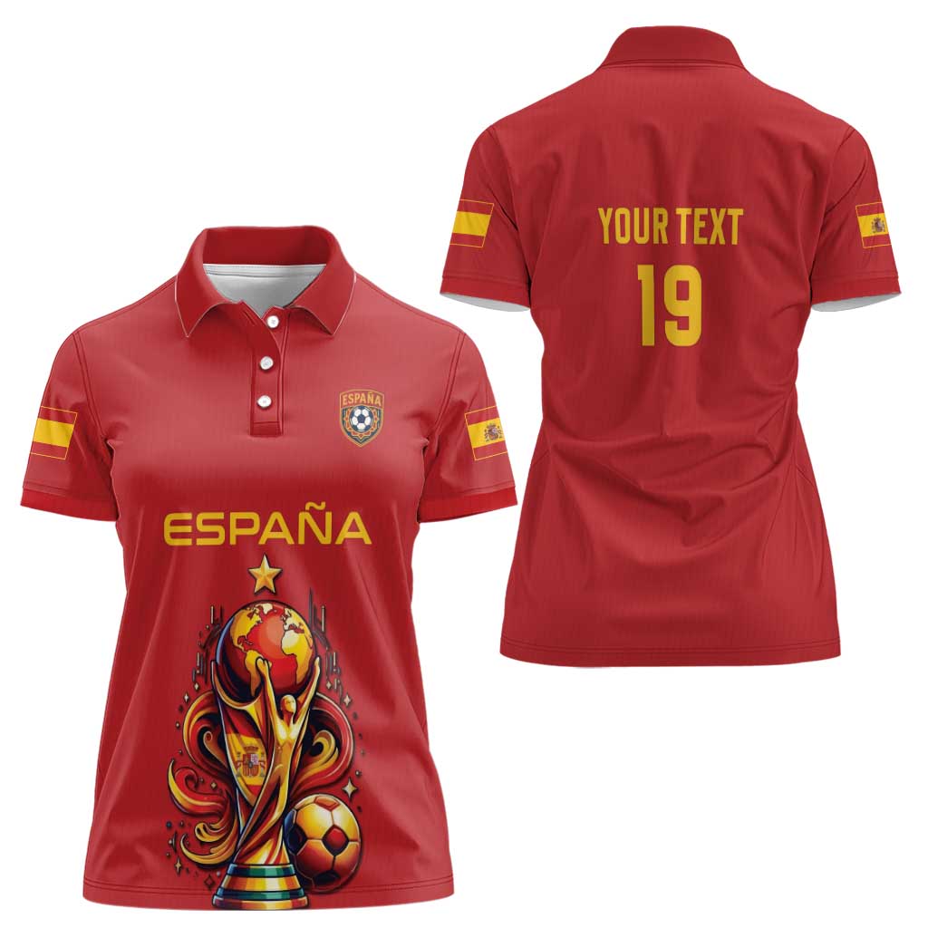Custom World Football 2026 Spain Women Polo Shirt Road To Champions Dream - Wonder Print Shop