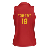 Custom World Football 2026 Spain Women Sleeveless Polo Shirt Road To Champions Dream - Wonder Print Shop