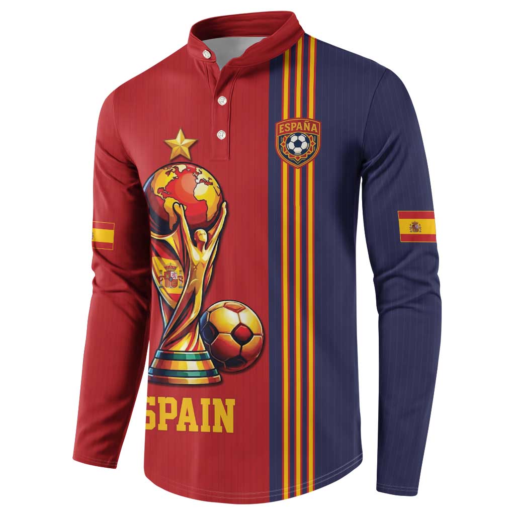 Custom World Football 2026 Spain Button Sweatshirt Road To The Champions - Wonder Print Shop