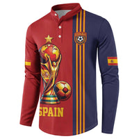 Custom World Football 2026 Spain Button Sweatshirt Road To The Champions - Wonder Print Shop