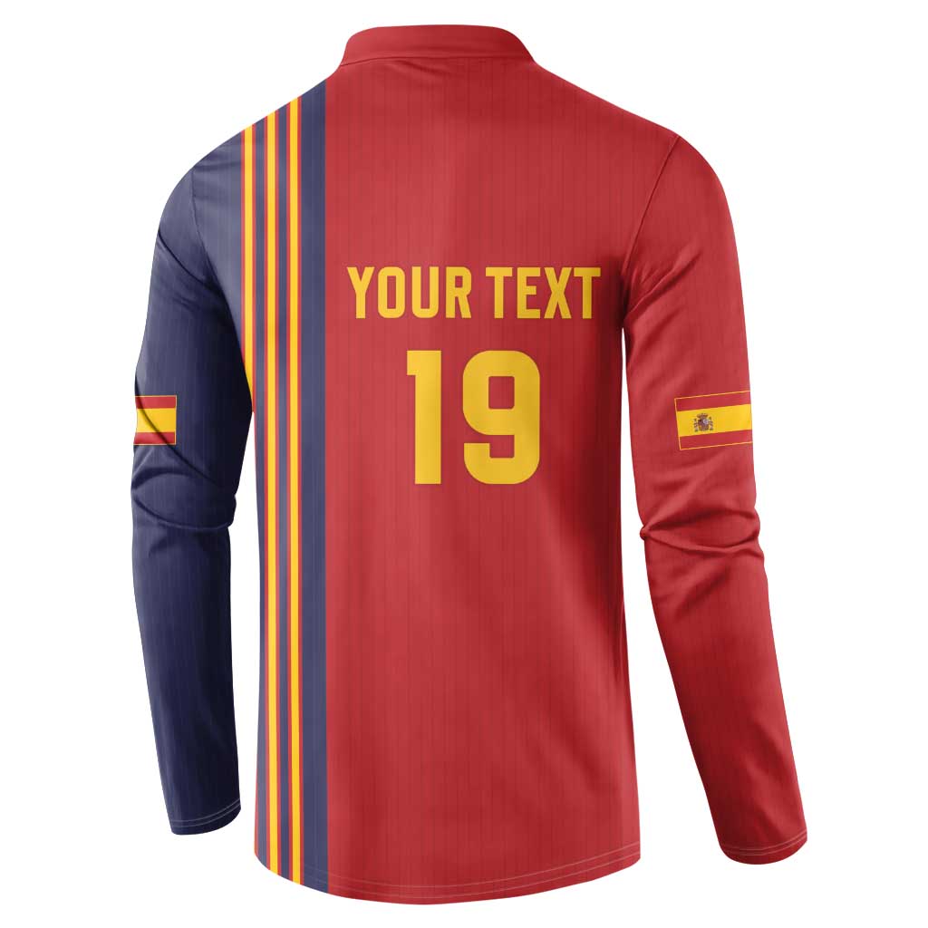 Custom World Football 2026 Spain Button Sweatshirt Road To The Champions - Wonder Print Shop