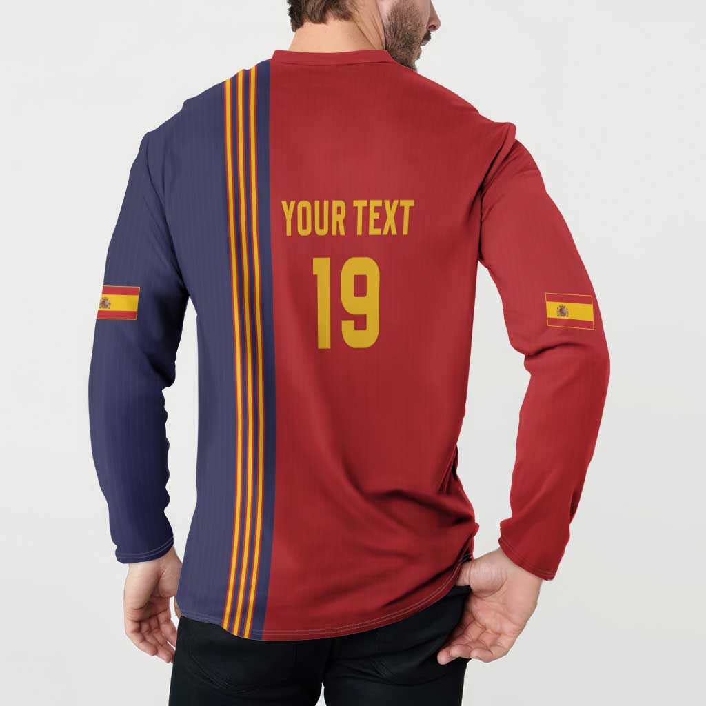 Custom World Football 2026 Spain Button Sweatshirt Road To The Champions - Wonder Print Shop