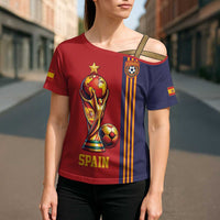 Custom World Football 2026 Spain Cross Shoulder Shirt Road To The Champions - Wonder Print Shop