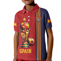 Custom World Football 2026 Spain Kid Polo Shirt Road To The Champions - Wonder Print Shop
