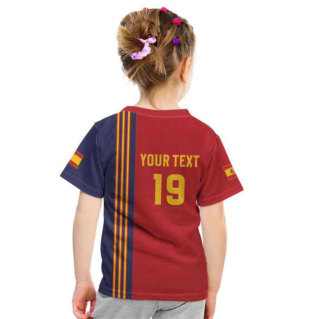 Custom World Football 2026 Spain Kid T Shirt Road To The Champions - Wonder Print Shop