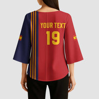 Custom World Football 2026 Spain Kimono Sleeve Blouse Road To The Champions - Wonder Print Shop