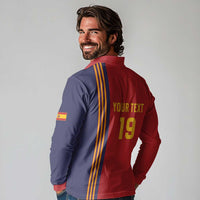 Custom World Football 2026 Spain Long Sleeve Polo Shirt Road To The Champions - Wonder Print Shop