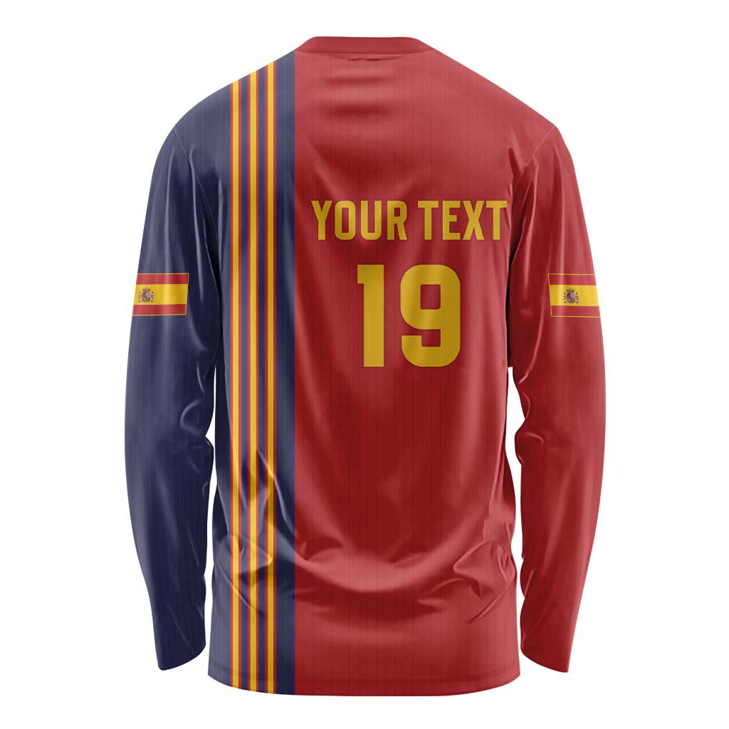 Custom World Football 2026 Spain Long Sleeve Shirt Road To The Champions - Wonder Print Shop