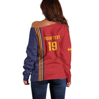 Custom World Football 2026 Spain Off Shoulder Sweater Road To The Champions - Wonder Print Shop