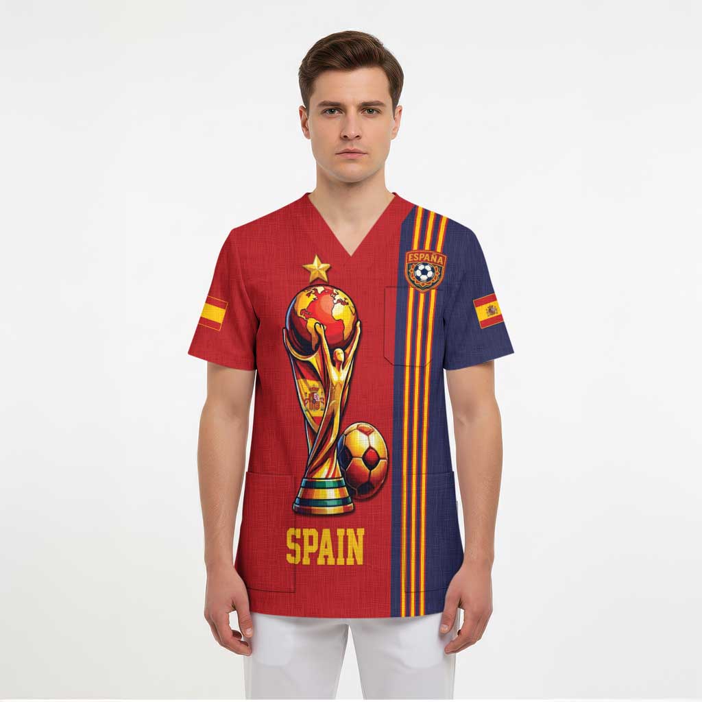 Custom World Football 2026 Spain Scrub Top Road To The Champions - Wonder Print Shop