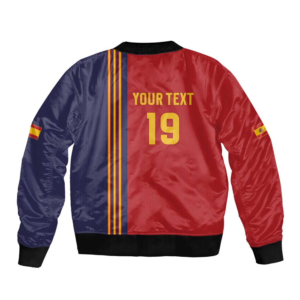 Custom World Football 2026 Spain Sleeve Zip Bomber Jacket Road To The Champions - Wonder Print Shop