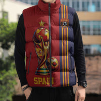 Custom World Football 2026 Spain Sleeveless Puffer Jacket Road To The Champions - Wonder Print Shop