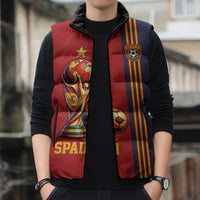 Custom World Football 2026 Spain Sleeveless Puffer Jacket Road To The Champions - Wonder Print Shop