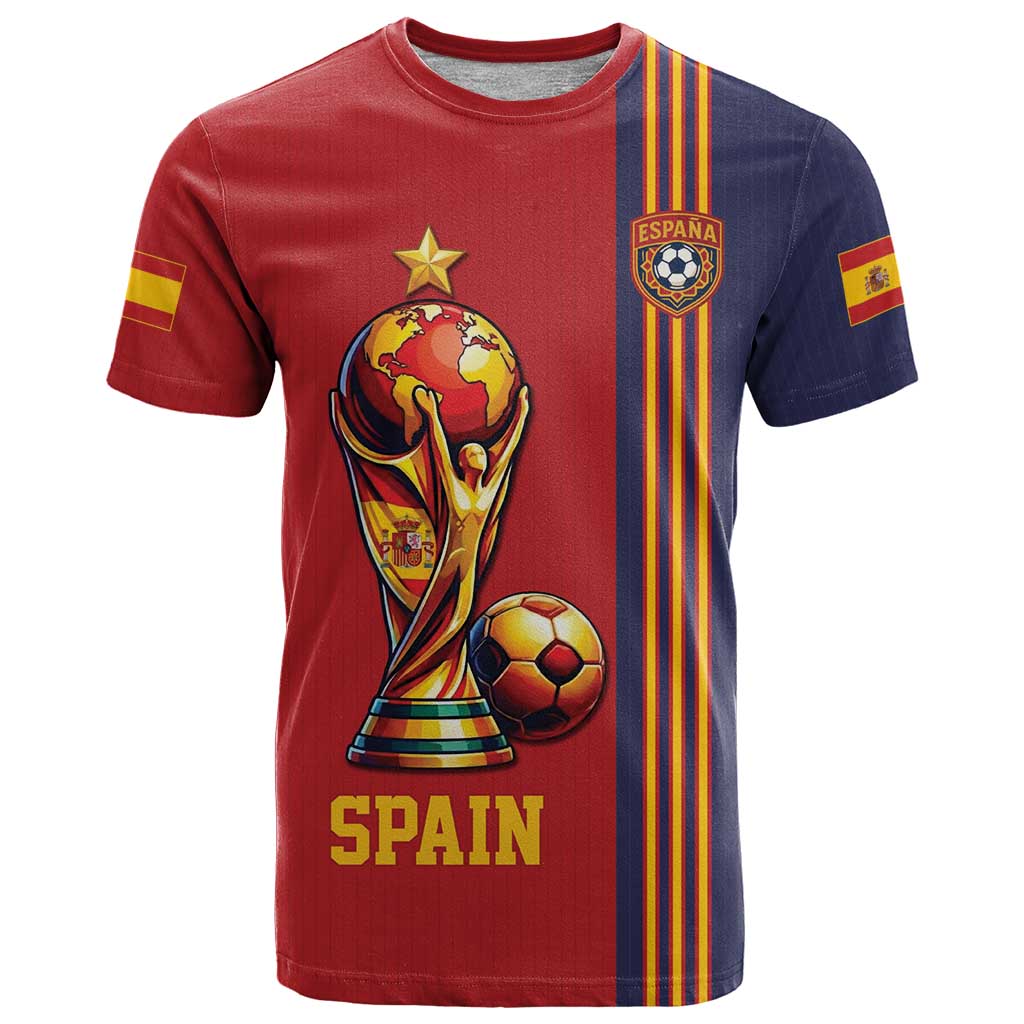 Custom World Football 2026 Spain T Shirt Road To The Champions - Wonder Print Shop