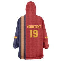 Custom World Football 2026 Spain Wearable Blanket Hoodie Road To The Champions - Wonder Print Shop