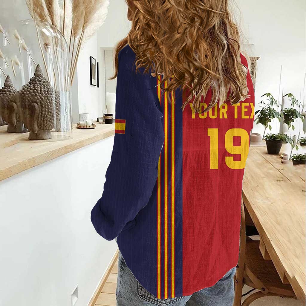Custom World Football 2026 Spain Women Casual Shirt Road To The Champions - Wonder Print Shop