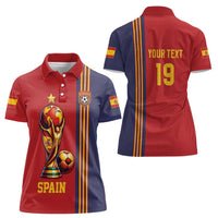 Custom World Football 2026 Spain Women Polo Shirt Road To The Champions - Wonder Print Shop