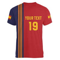 Custom World Football 2026 Spain Women V-Neck T-Shirt Road To The Champions - Wonder Print Shop