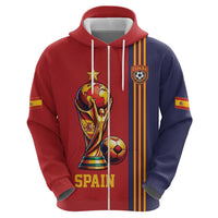 Custom World Football 2026 Spain Zip Hoodie Road To The Champions - Wonder Print Shop