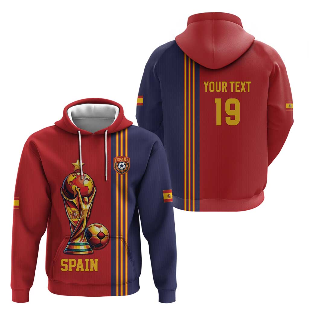 Custom World Football 2026 Spain Zip Hoodie Road To The Champions - Wonder Print Shop