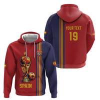 Custom World Football 2026 Spain Zip Hoodie Road To The Champions - Wonder Print Shop