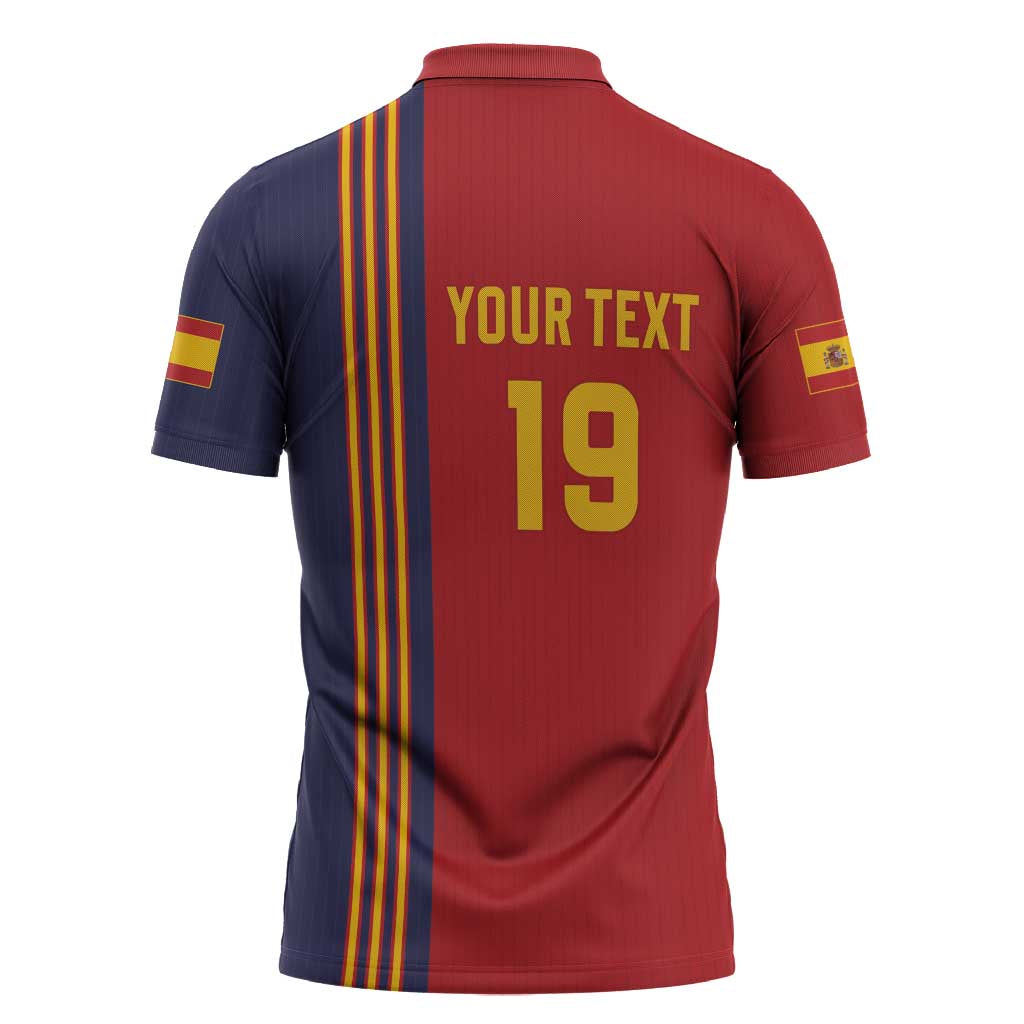 Custom World Football 2026 Spain Zipper Polo Shirt Road To The Champions - Wonder Print Shop