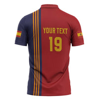 Custom World Football 2026 Spain Zipper Polo Shirt Road To The Champions - Wonder Print Shop