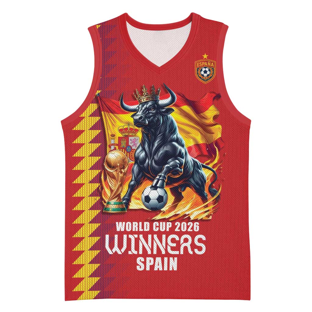 Custom World Football 2026 Spain Basketball Jersey Spanish Bull Rising Champions - Wonder Print Shop