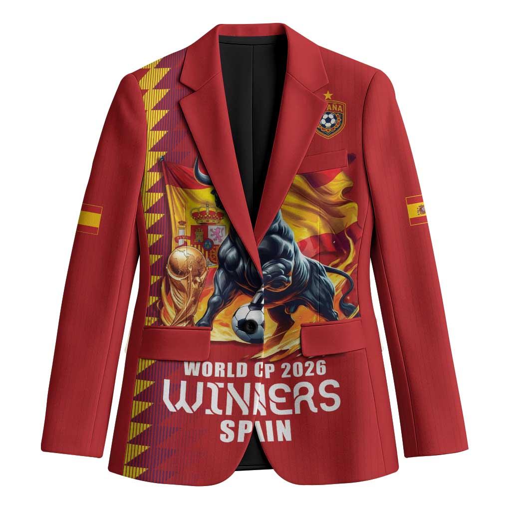 Custom World Football 2026 Spain Blazer Spanish Bull Rising Champions - Wonder Print Shop