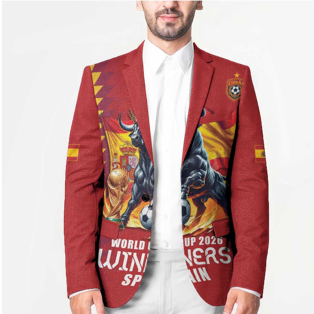 Custom World Football 2026 Spain Blazer Spanish Bull Rising Champions - Wonder Print Shop