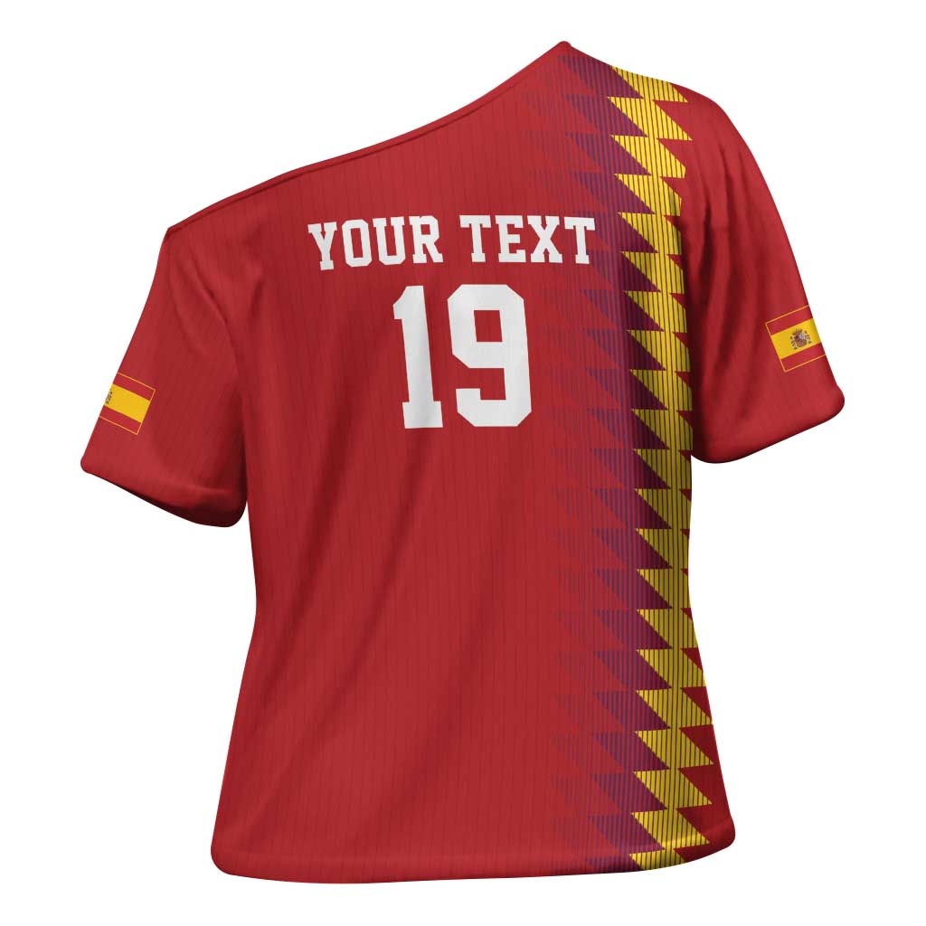 Custom World Football 2026 Spain Cross Shoulder Shirt Spanish Bull Rising Champions - Wonder Print Shop