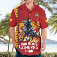 Custom World Football 2026 Spain Hawaiian Shirt Spanish Bull Rising Champions - Wonder Print Shop