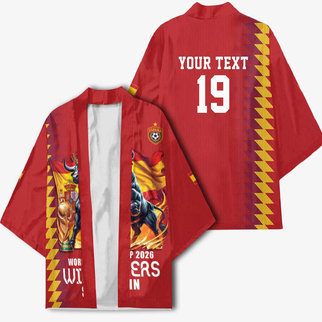 Custom World Football 2026 Spain Kimono Spanish Bull Rising Champions - Wonder Print Shop