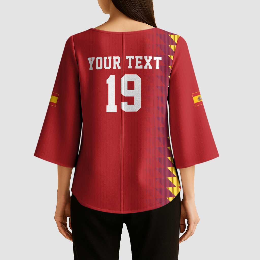 Custom World Football 2026 Spain Kimono Sleeve Blouse Spanish Bull Rising Champions - Wonder Print Shop