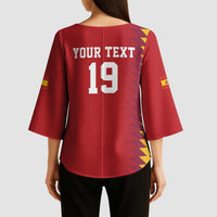 Custom World Football 2026 Spain Kimono Sleeve Blouse Spanish Bull Rising Champions - Wonder Print Shop