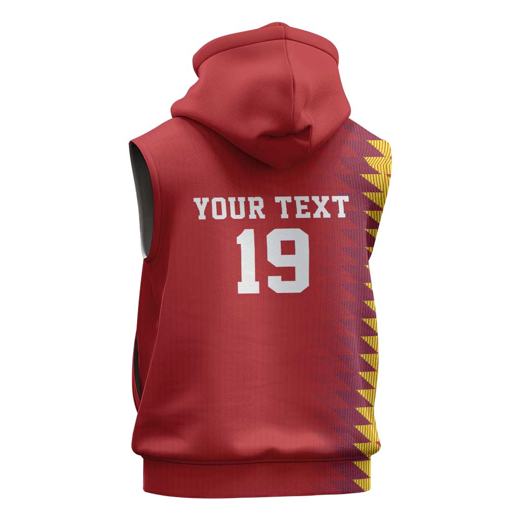 Custom World Football 2026 Spain Sleeveless Hoodie Spanish Bull Rising Champions - Wonder Print Shop