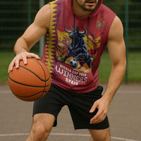Custom World Football 2026 Spain Sleeveless Hoodie Spanish Bull Rising Champions - Wonder Print Shop