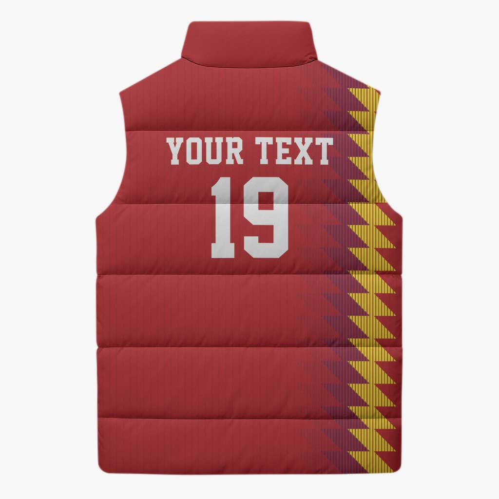 Custom World Football 2026 Spain Sleeveless Puffer Jacket Spanish Bull Rising Champions - Wonder Print Shop