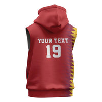 Custom World Football 2026 Spain Sleeveless Zip Hoodie Spanish Bull Rising Champions - Wonder Print Shop
