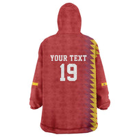 Custom World Football 2026 Spain Wearable Blanket Hoodie Spanish Bull Rising Champions - Wonder Print Shop