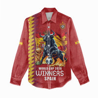 Custom World Football 2026 Spain Women Casual Shirt Spanish Bull Rising Champions - Wonder Print Shop