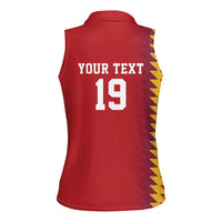 Custom World Football 2026 Spain Women Sleeveless Polo Shirt Spanish Bull Rising Champions - Wonder Print Shop