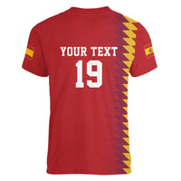 Custom World Football 2026 Spain Women V-Neck T-Shirt Spanish Bull Rising Champions - Wonder Print Shop