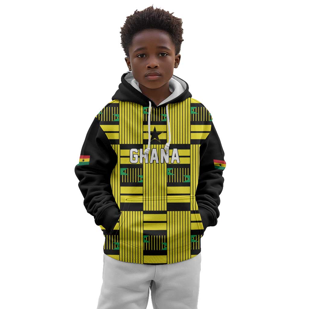 Custom World Football 2026 Ghana Kid Hoodie Rise With The Black Stars