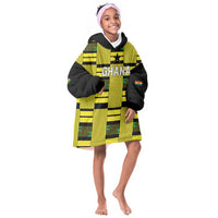 Custom World Football 2026 Ghana Kid Wearable Blanket Hoodie Rise With The Black Stars